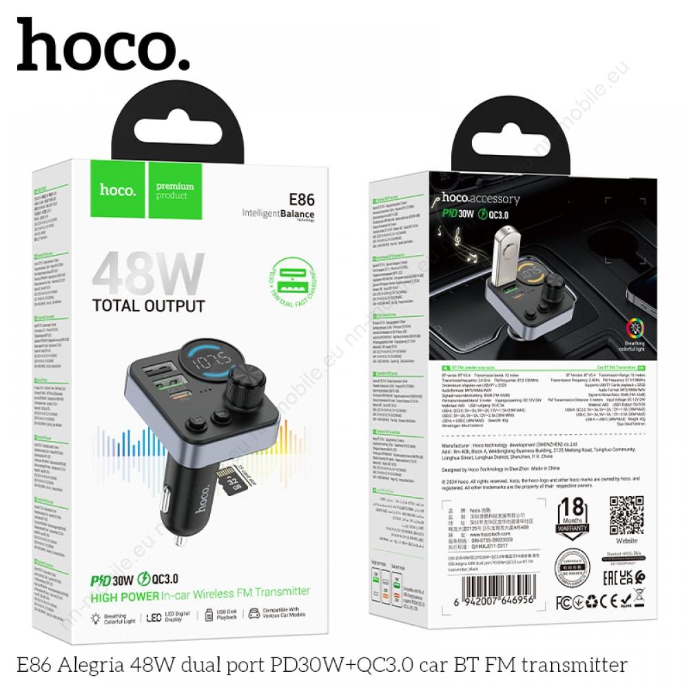 Bluetooth 48W PD FM Трансмитер 2x USB 1xType C / Hoco / MicroSD - Image 7