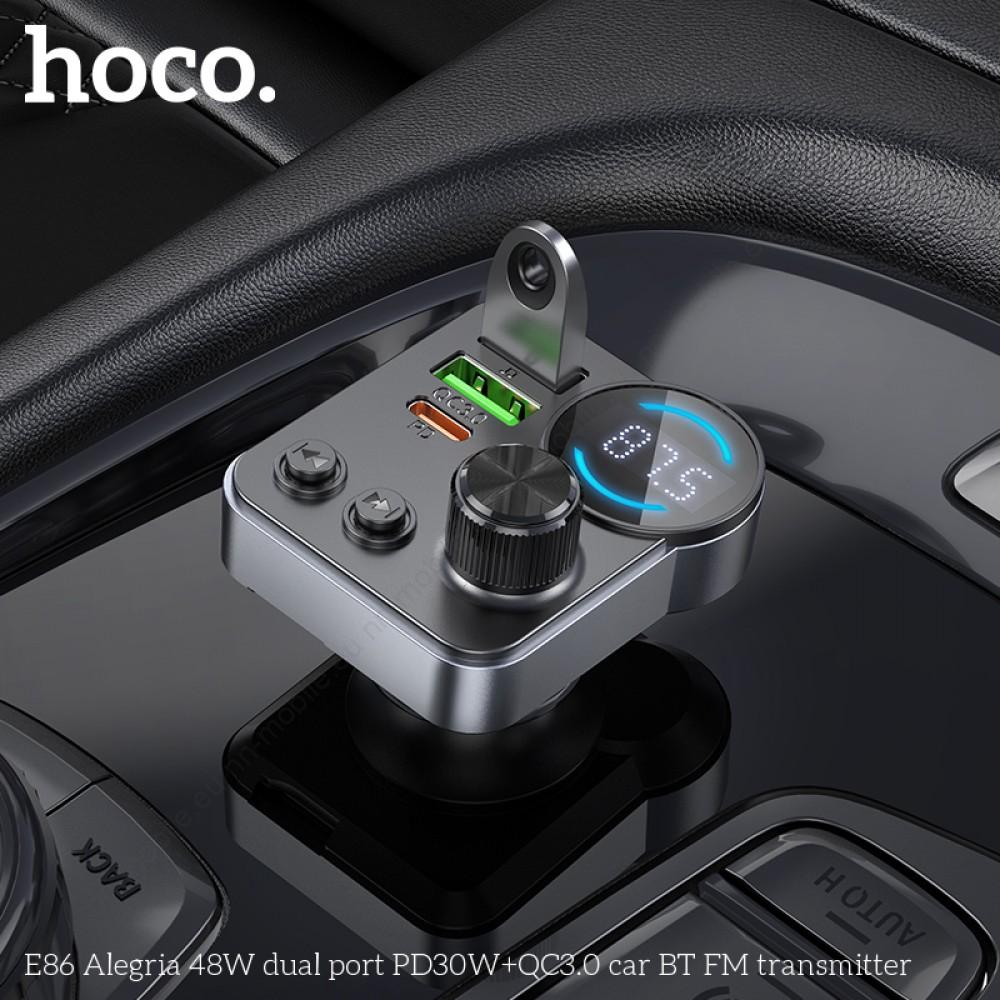 Bluetooth 48W PD FM Трансмитер 2x USB 1xType C / Hoco / MicroSD - Image 4