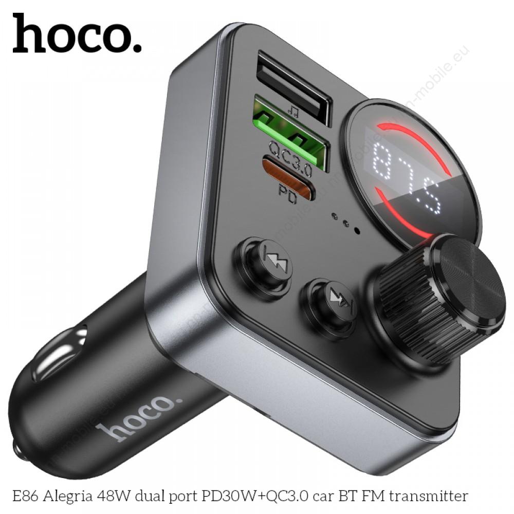 Bluetooth 48W PD FM Трансмитер 2x USB 1xType C / Hoco / MicroSD