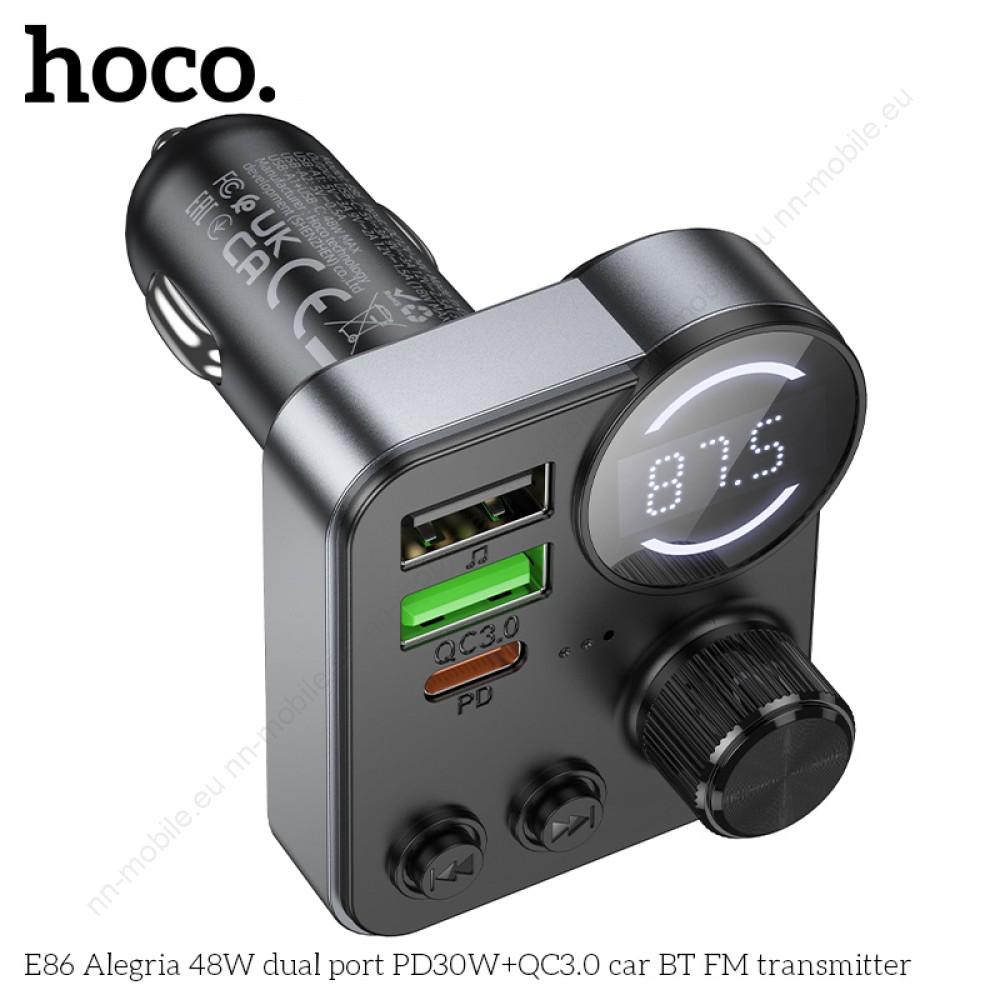 Bluetooth 48W PD FM Трансмитер 2x USB 1xType C / Hoco / MicroSD - Image 3