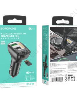 Bluetooth 18W FM Трансмитер 2x USB Borofone BC41 карта памет KAЧЕСТВЕН!