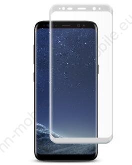 3D Извит стъклен протектор за Samsung Galaxy S8 / Бял