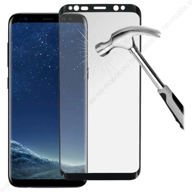 3D Извит стъклен протектор за Samsung Galaxy S8 / Черен