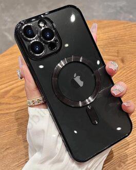 Магнитен MagSafe удароустойчив кейс за iPhone 15 PRO / Черен