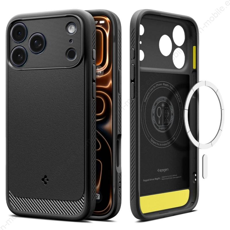 Хибриден кейс калъф Spigen Rugged Armor MagSafe за iPhone 17 Pro / ACS10329 / Matte Black