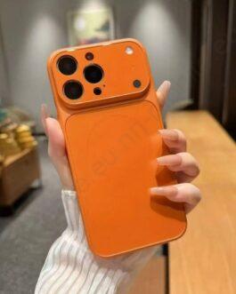 Magsafe кейс твърд гръб и TPU рамка за iPhone 15 Pro / Оранжев // С дизайн на 17 Pro //