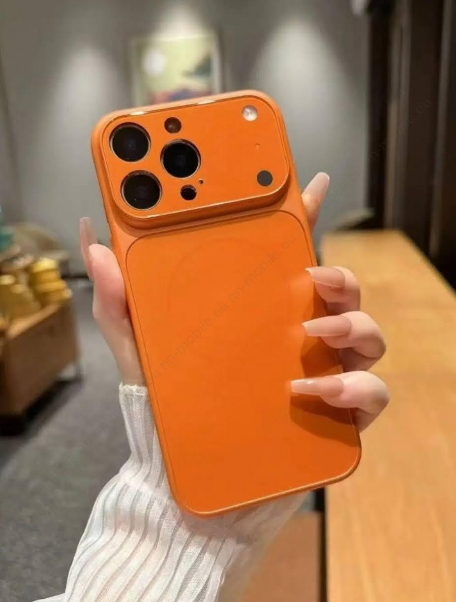 Magsafe кейс твърд гръб и TPU рамка за iPhone 15 Pro / Оранжев // С дизайн на 17 Pro // - Image 2