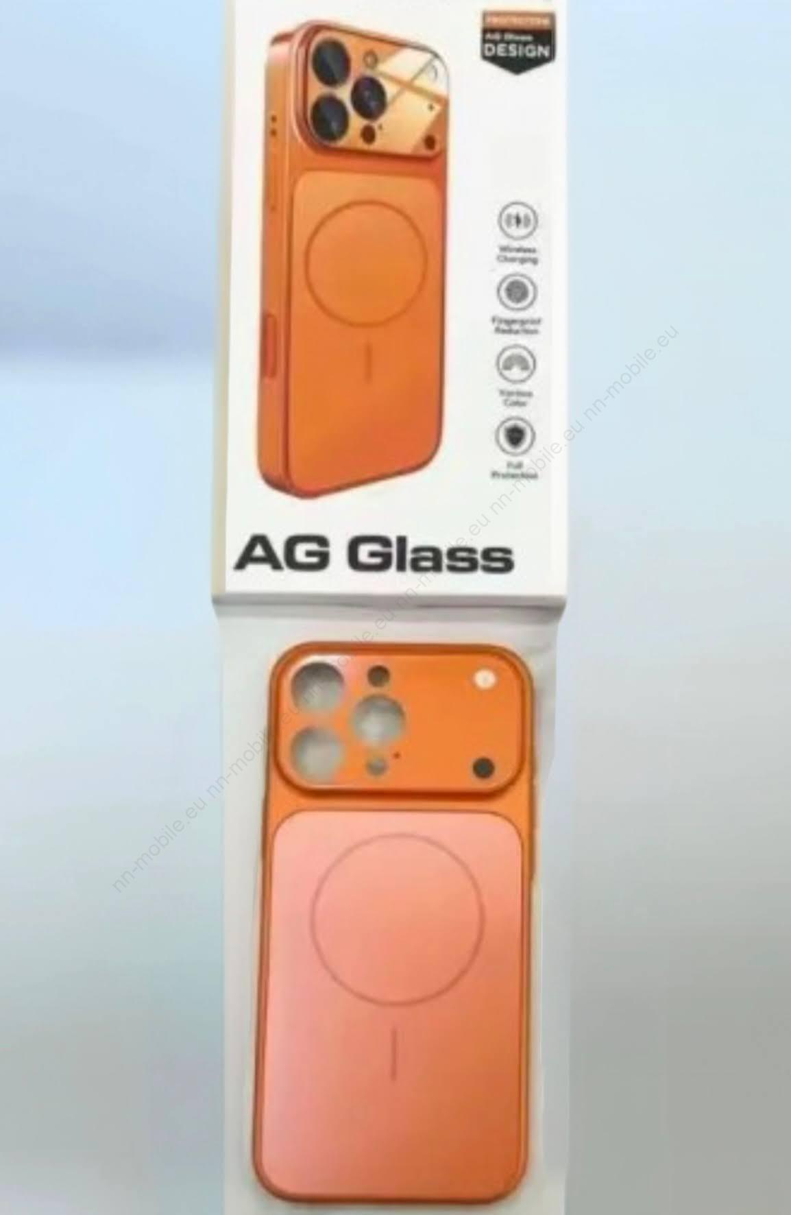 Magsafe кейс твърд гръб и TPU рамка за iPhone 15 Pro / Оранжев // С дизайн на 17 Pro // - Image 3