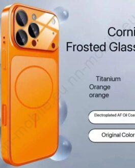 Magsafe кейс твърд гръб и TPU рамка за iPhone 15 Pro / Оранжев // С дизайн на 17 Pro //