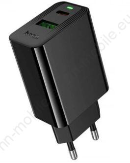 Зарядно Адаптер HOCO CS94A / PD20W + QC18W 3A / 1 x USB A / 1 x USB C / Черен /
